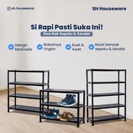 Hommy Ziva S3/S4/S5 3-Tier Shoe Rack 4-Tier/ 5-Tier Black & Light Brown