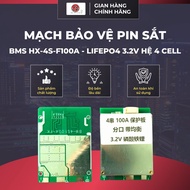 Mạch Bảo Vệ BMS HX-4S-F100A Cho Pin Sắt LiFePO4 3.2V 4S 100A Hệ 4 Cell Nối Tiếp Kiểm Soát Năng Lượng