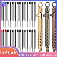 Solid Brass Hexagonal Pocket Pen with 30 Ballpoint Refills, 3-Pack Bolt Action Pen Set A