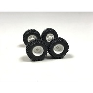 Z142 Tayar Getah Rubber Wheels 1/64 Hot wheels Steelie White Offroad 4x4 Extra Long Axle