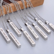 BTS Merchandise BTS Group Personal Style Titanium Steel Necklace EXO TFBOYS Vertical Strip Necklace