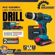 PRO-EKCO Lino Cordless Drill Hammer Screw KC-CD36V FREE 2 Battery 29pcs Accessories 2-Speed Impact w