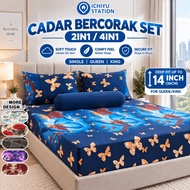 Cadar Queen / Cadar King 4in1 Cadar Single 2in1 Bed Sheet Murah Getah Keliling Bedsheet Single 床单