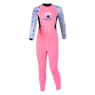 2.5MM Neoprene Girls Wetsuit with Back Zipper Kids Full Body Wetsuit Sun Protection Thermal Swimsuit