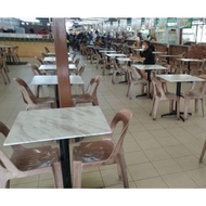 💥YearEnd Sale💢Meja Restoran Smart Top F&B Cafe Table 24"×24" Square/Round with X-Base Metal Leg. Fre