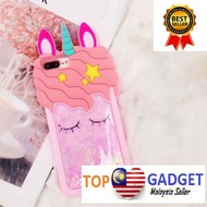 Oppo A37 A71 A83  F5 F7 F9 F11 F11Pro 3D Pink Unicorn liquid  Case