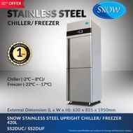 SNOW SS 2 Door Stainless Steel Upright Chiller (SS2DUC)/ Freezer (SS2DUF)