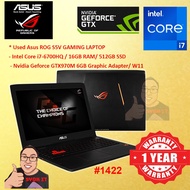 #1422 *Used Asus ROG Gaming Laptop F5V I7-6700HQ 8GB 256GB Nvidia GTX970M 6GB VRAM W11