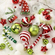 Ready Stock Quick Shipping 50pcs Christmas Ornaments Painted Christmas Ball Set Ornaments Christmas 