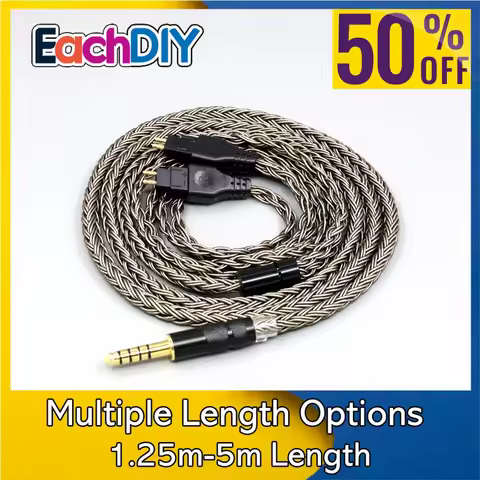 16 Core Grey Earphone Cable For Sennheiser HD580 HD600 HD650 HDxxx HD660S2 HD58x HD6xx Headphone LN0