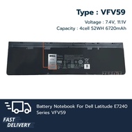 Dell แบตเตอรี่โน๊ตบุค Battery Notebook Dell Latitude E7240 Series VFV59 แบตเตอรี่ เกรด Original รับป