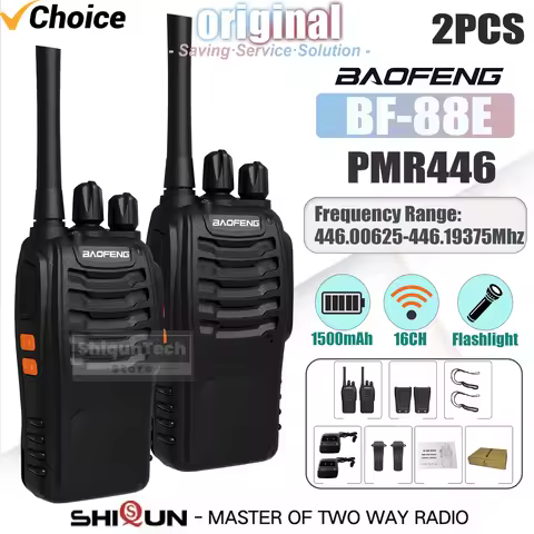 2PCS/4PCS Baofeng BF-88E Walkie Talkie PMR446 Version 1500mAh 16CH Portable Wireless Long Range Two 
