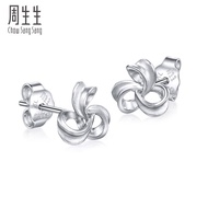 Zhoushengsheng Pt950 Platinum Ribbon Earrings Platinum Earrings Earrings Women Style 77341E Price