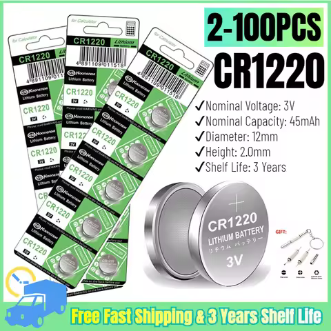 2-100pcs 45mAh CR1220 Button Coin Cell Battery For Watch Car Remote Key CR 1220 ECR1220 GPCR1220 501