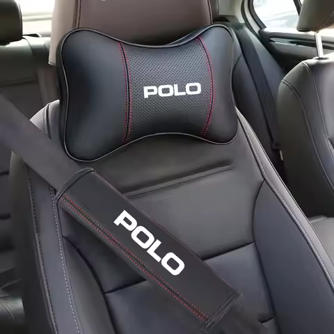 Car Headrest Neck Pillow Seat Belt Shoulder Pads Auto Travel Accessories For Volkswagen VW Polo 6R 6