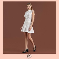 [asv aw24] Elysia Floral Lace Skirt กระโปรงผู้หญิง แต่งกระเป๋าคู่หน้าและกระดุมทอง ผ้าลูกไม้