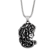 Medusa Vintage Pendant Necklace Stainless Steel Plated Ancient Mythology Jewelry for Men Women