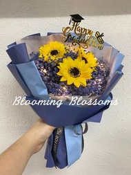 🌟滿天星向日葵花花束🌟 🎓畢業花花束#DIY花束系列💐❤️