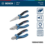 BOSCH 3pcs plier set ชุด คีมปากแหลม + คีมปากตรง + คีมปากเฉียง