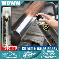 No Rust Chrome Paint Spray Plated Steel Wheel Spray Color 350mL Car Chrome Car Rust Remover Stainles
