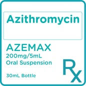 AZEMAX Azithromycin Dihydrate 200mg/5mL Oral Suspension 30mL [PRESCRIPTION REQUIRED]