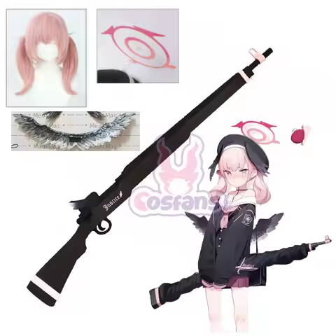 100CM Game Shimoe Koharu Blue Archive Cosplay Weapon Gun Prop Koharu Wig Halo Headwear Halloween Car