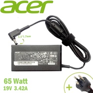 Acer Adapter ของแท้ 19V/3.42A 65W หัวขนาด 5.5*1.7mm สายชาร์จ เอเซอร์ อะแดปเตอร์ สายชาร์จ Acer