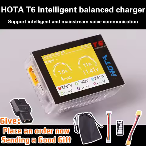 HOTA T6 300W 15A Battery Charger LiHv Lipo NiMh Li-ion Ni-Cd Digital RC Charger 1-6S Lipo Balance Ch