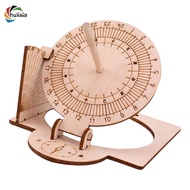 chulisia Equatorial Sundial Clock DIY Wooden Building Functional Teaching Aid Educational
