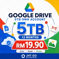 Google Drive 5TB Storage 12 Months | Own Gmail Private Upgrade | Google One Cloud