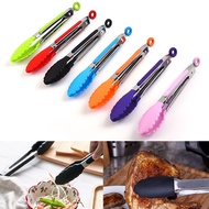 Food Tong Stainless Steel Kitchen Tongs Silicone Nylon Non-Slip Cooking Clip Clamp BBQ Salad Tools G