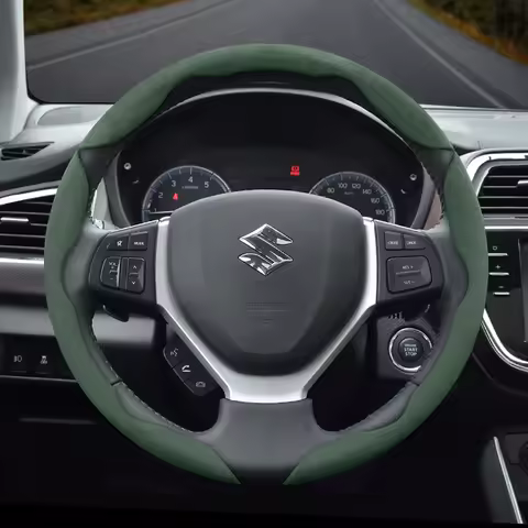 Suitable for Suzuki Anti-Slip Buckle Segmented Suede Steering Wheel Cover Suitable for Swift Sport S