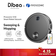 Dibea x Proscenic V10 Robot Vacuum Cleaner | 3000pa Suction | Vibrating Sweeping &amp; Mopping System | LDS Navigation