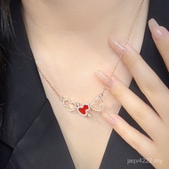 Live Diamond Gold Rose Agate Necklace National Pendant Trendy Hanging Three Gourd Gold Red v Full Pe