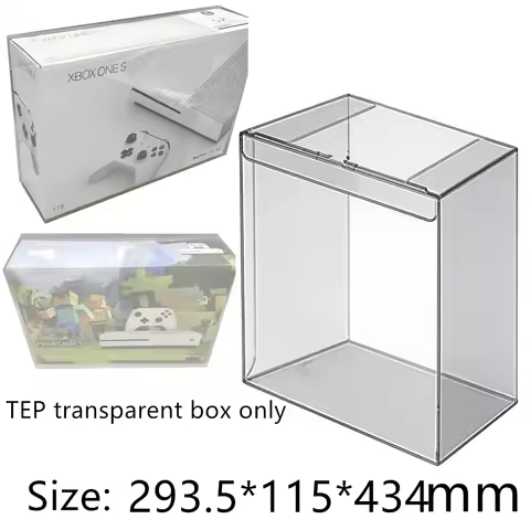Transparent Box Protector For Xbox One S/XB1S/Minecraft/MC Collect Boxes PET Storage Game Shell Clea