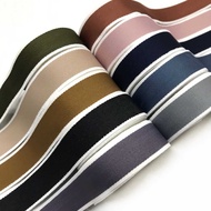1YARD - 2.5 CM/KOREAN RIBBON WITH WHITE LIST/CANVAS RIBBON/THICK WHITE LIST RIBBON/HAIR RIBBON MATER