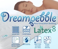 Dreampebble Latex 8 Mattress - FREE 100% Natural Latex Massage Pillow(s) worth S$109/- (Limited stocks only)