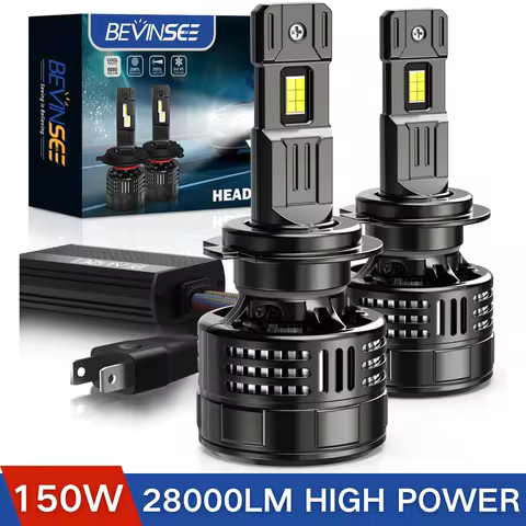 BEVINSEE H7 H4 LED CANBUS Headlight Bulb 150W 28000LM High Power Super Bright 9005 HB3 9006 HB4 H8 H