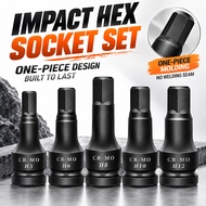 1/2" Impact Hex Deep Socket 6point 5-14MM Black Long CRMO BLACK SOKET NUTSH5 H6 H8 H10 H12