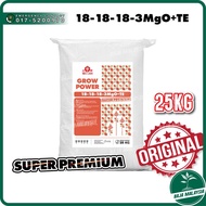 RED LION Grow Power NPK 18-18-18 + 3MgO + TE Fertilizer 25KG | Baja Seimbang Serbaguna Untuk Semua T