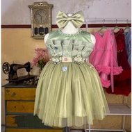 Sage green tutu Dress + bandana