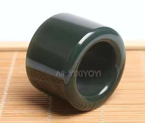 Wonderful 22mm inner diameter Natural Green HeTian Jade Large Thumb Lucky Ring Fashion Man's Jade Ri