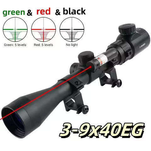 Tactical 3-9x40EG Scopes Hunting Shooting Rangefinder Reflex Outdoor Optical Air Rifle Sight Green R