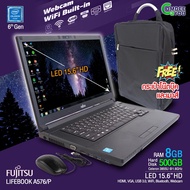 โน๊ตบุ๊ค Fujitsu LifeBook A576/P Celeron Gen6 / RAM 4-8GB (DDR4) HDD 500GB / หน้าจอ 15.6 นิ้ว CAMERA / Wifi-Bluetooth  ในตัว Refurbished laptop used notebook คอมพิวเตอร์ 2022 มีประกัน By Comdee2you