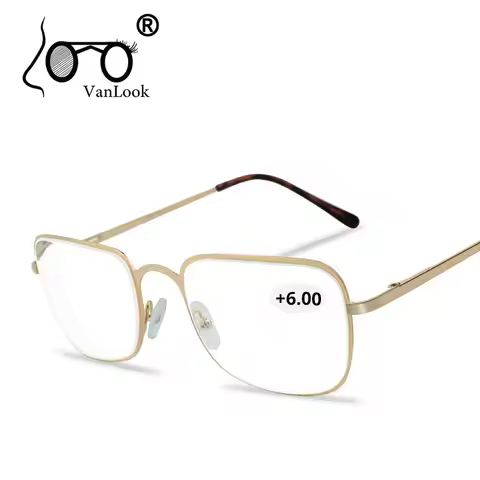Reading Glasses Men Women +450 +500 +550 +600 +650 +700 +750 +800 Stainless Steel Glass Eyewear Gafa