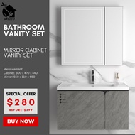 SG Stocks 60CM. Bathroom Basin Vanity Set / PVC Basin Cabinet with LED Mirror Cabinet / SY1006-60C