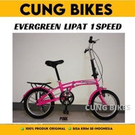 PROMO Sepeda Lipat 16 Evergreen single speed untuk Anak dan dewasa