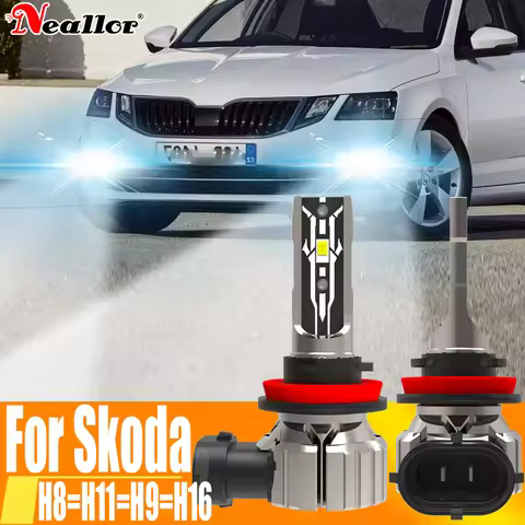 2x H11 H8 Led Fog Lights Headlight Canbus H16 H9 Car Bulb Diode Lamp 12v 55w For Skoda Octavia 2 3 5