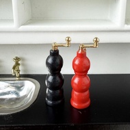 [tenlzsp0bc] 2Pcs 1:12 Scale Dollhouse Salt and Pepper Grinding Miniature Furniture Life Scene Mini 