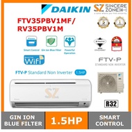 Daikin FTV35PB / RV35PB R32 1.5HP WIFI Air Conditioner Gin-ION Filter Standard Non Inverter (FTV35PB